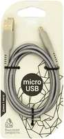 Кабель Gal USB-micro USB нейлон серебряный 1 м