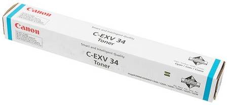 Тонер Canon C-EXV34C, для iR C2020/C2025/C2030/C2220/C2225/C2230, голубой, туба 966017879