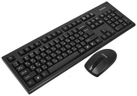 Комплект (клавиатура+мышь) A4TECH 3100N, USB, беспроводной