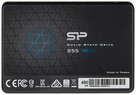 SSD накопитель Silicon Power Slim S55 SP480GBSS3S55S25 480ГБ, 2.5″, SATA III, SATA