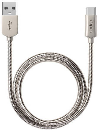 Кабель Deppa Steel, USB Type-C (m) - USB (m), 1.2м, 2.4A, стальной [72274] 966295935
