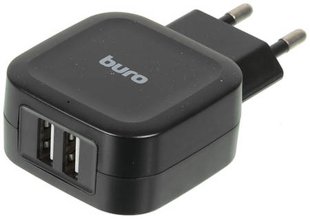 Сетевое зарядное устройство Buro TJ-278B Smart, 2xUSB, 17Вт, 3.4A, черный 966299095