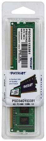 Оперативная память Patriot PSD34G133381 DDR3 - 1x 4ГБ 1333МГц, DIMM, Ret 966309805