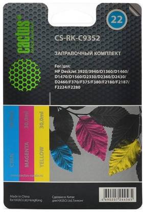 Заправочный комплект Cactus CS-RK-C9352, для HP, 90мл, многоцветный