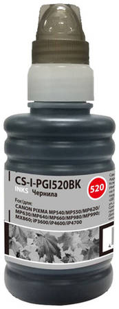 Чернила Cactus CS-I-PGI520BK, для Canon, 100мл, черный пигментный 966321026