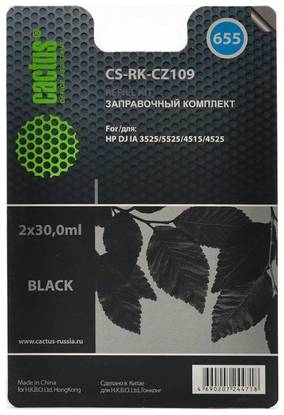 Заправочный набор Cactus CS-RK-CZ109, для HP, 60мл, черный 966321030