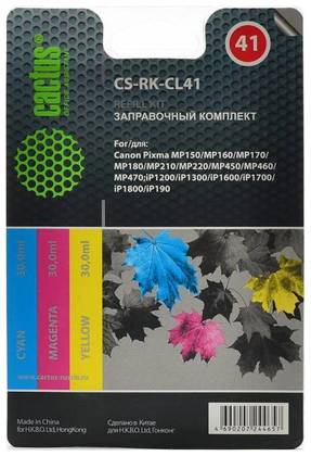 Заправочный набор Cactus CS-RK-CL41, для Canon, 30мл, многоцветный 966321034