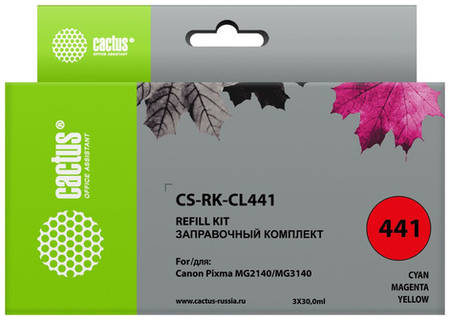 Заправочный набор Cactus CS-RK-CL441, для Canon, 90мл, многоцветный 966321038