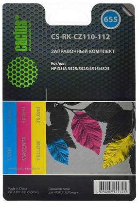 Заправочный набор Cactus CS-RK-CZ110-112, для HP, 90мл, многоцветный 966321039