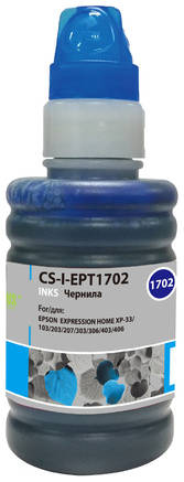 Чернила Cactus CS-I-EPT1702, для Epson, 100мл, голубой 966321074