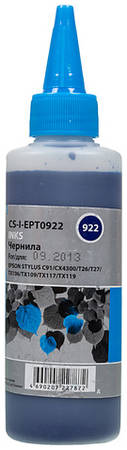 Чернила Cactus CS-I-EPT0922, для Epson, 100мл, голубой 966321083