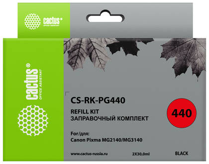 Заправочный набор Cactus CS-RK-PG440, для Canon, 60мл, черный 966321984