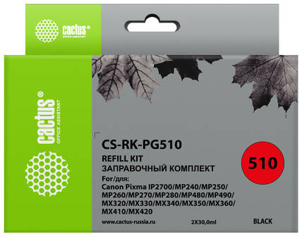 Заправочный набор Cactus CS-RK-PG510, для Canon, 30мл, черный 966321988
