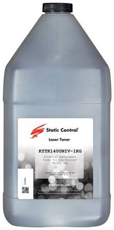 Тонер STATIC CONTROL KYTK140UNIV-1KG, для Kyocera FS1030/1100/1120/1300, черный, 1000грамм, флакон 966517004