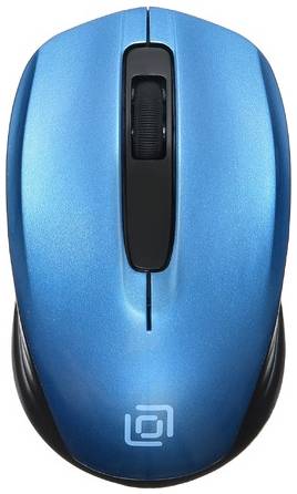 Мышь Oklick 475MW, оптическая, беспроводная, USB, черный и синий [945833] 966521377
