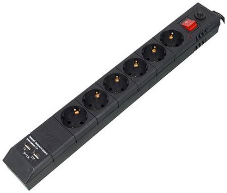 Сетевой фильтр Buro BU-SP3_USB_2A-B, 3м, черный 966556787