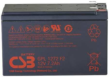 Аккумуляторная батарея для ИБП CSB GPL1272 12В, 7.2Ач [gpl1272f2] 966563698