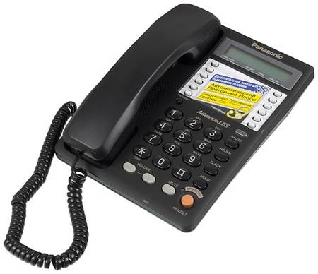 Проводной телефон Panasonic KX-TS2365RUB, черный 96660477