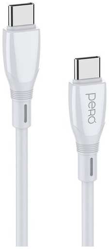 Кабель PERO DC-11, USB Type-C (m) - USB Type-C (m), 2м, 3A, белый [prdc-11tt2mw] 9666417064