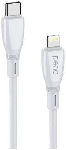 Кабель PERO DC-11, Lightning (m) - USB Type-C (m), 2м, 3A, белый [prdc-11tl2mw]