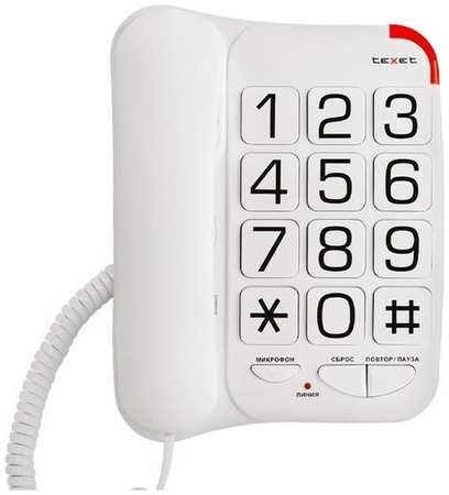 Проводной телефон TeXet TX-201, белый 9666442885