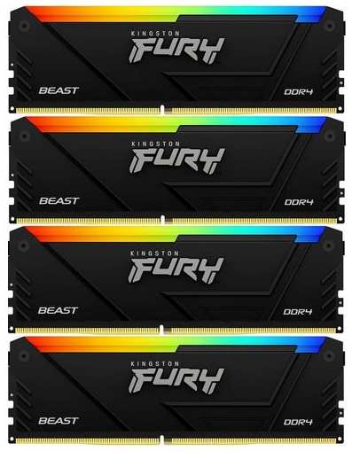 Оперативная память Kingston Fury Beast KF436C18BB2AK4/64 DDR4 - 4x 16ГБ 3600МГц, DIMM, Ret