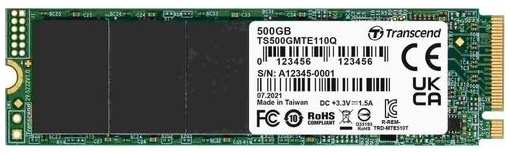 SSD накопитель Transcend 110Q 500ГБ, M.2 2280, PCIe 3.0 x4, NVMe, M.2 [ts500gmte110q]