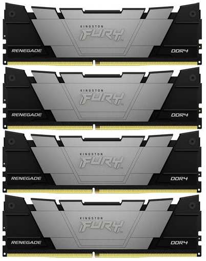 Оперативная память Kingston Fury Renegade Black KF432C16RB12K4/64 DDR4 - 4x 16ГБ 3200МГц, DIMM, Ret 9666445880
