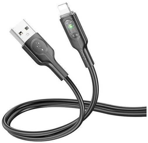 Кабель Hoco U120 iP, Lightning (m) - USB (m), 1.2м, 2.4A, черный 9666446260