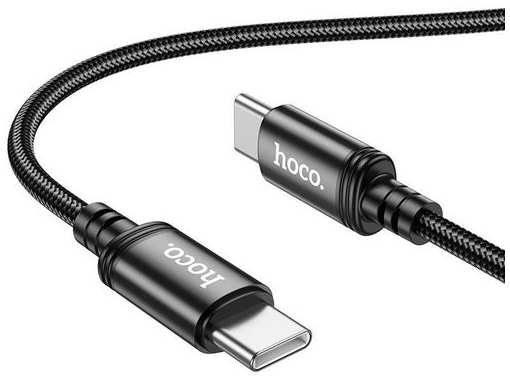 Кабель Hoco X89 Wind, USB Type-C (m) - USB Type-C (m), 1м, в оплетке, 3A, черный [x89 wind type-c to type-c] 9666446491