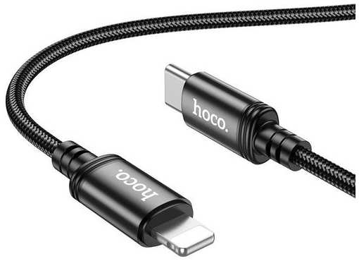 Кабель Hoco X89 Wind iP, Lightning (m) - USB Type-C (m), 1м, в оплетке, черный