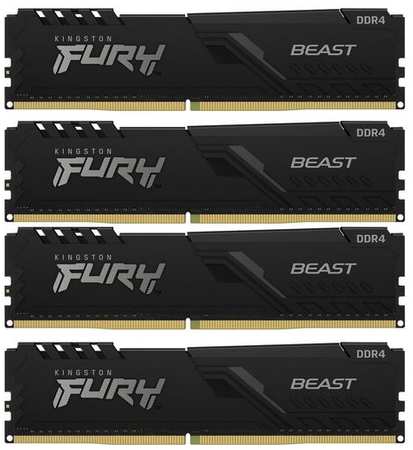 Оперативная память Kingston Fury Beast Black KF426C16BBK4/16 DDR4 - 4x 4ГБ 2666МГц, DIMM, Ret 9666448078