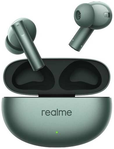 Наушники REALME Buds Air 6, Bluetooth, внутриканальные, зеленый [631209000124] 9666462018