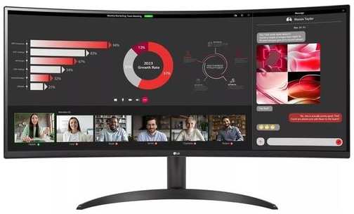 Монитор LG UltraWide 34WR50QK-B, 3440x1440, VA, 100Гц, 2хHDMI, изогнутый, черный [34wr50qk-b.aruz] 9666462094