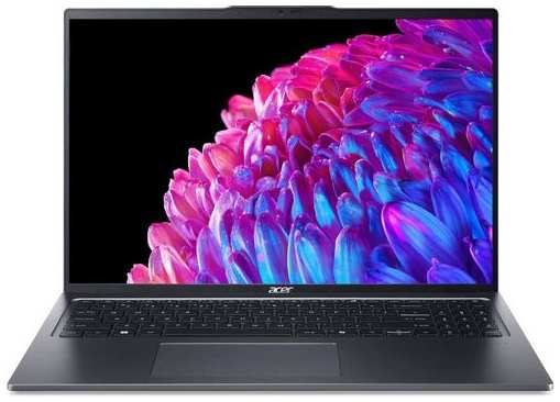 Ноутбук Acer Swift Go 16 SFG16-72-790F NX.KUBCD.001, 16″, IPS, Intel Core Ultra 7 155H 1.4ГГц, 16-ядерный, 16ГБ LPDDR5x, 1ТБ SSD, Intel Arc, Windows 11 Home, металлический