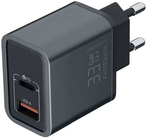 Сетевое зарядное устройство Redline XC-4, USB + USB type-C, 33Вт, 3A, черный [ут000038329] 9666465757