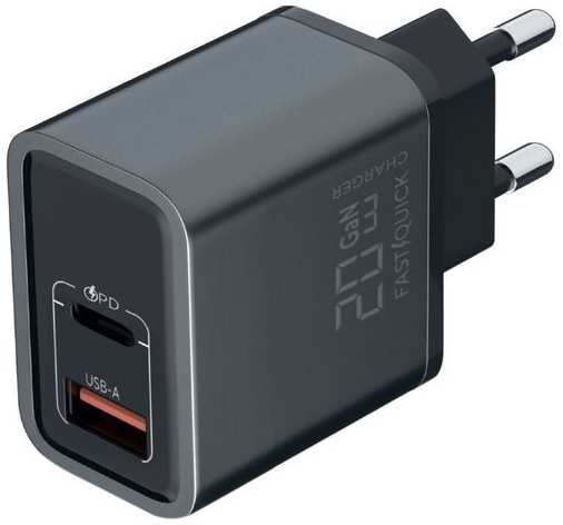 Сетевое зарядное устройство Redline XC-2, USB + USB type-C, 20Вт, 3A, черный [ут000038327] 9666465758