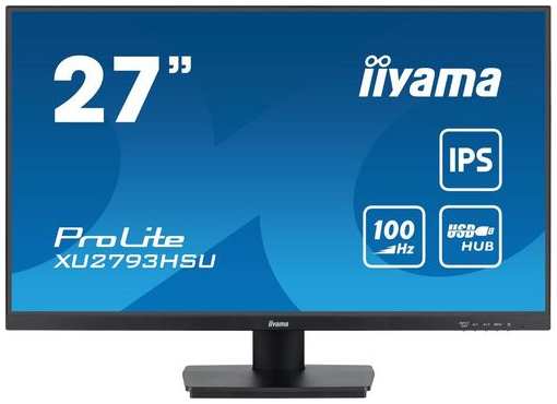 27″ Монитор Iiyama ProLite XU2793HSU-B6, 1920x1080, IPS, 100Гц, 1хHDMI, 1хDP, черный 9666466088