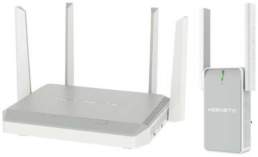 Wi-Fi роутер KEENETIC Peak, AC2600, серый, Mesh-ретранслятор Keenetic Buddy 5 KN-3311 - 1 шт [kn-2710 + kn-3311] 9666468134