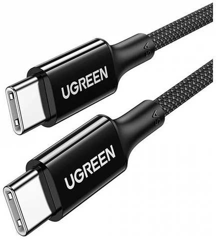 Кабель UGREEN US557, USB Type-C (m) - USB Type-C (m), 2м, в оплетке, 5A, черный 9666469596