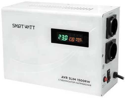 Стабилизатор напряжения SMARTWATT AVR Slim 1500RW белый [4512020310003] 9666474861