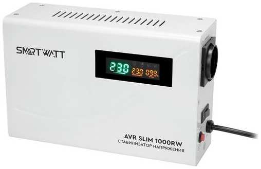Стабилизатор напряжения SMARTWATT AVR Slim 1000RW белый [4512020310001] 9666474862