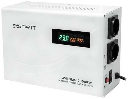 Стабилизатор напряжения SMARTWATT AVR Slim 2000RW белый [4512020310004] 9666474865