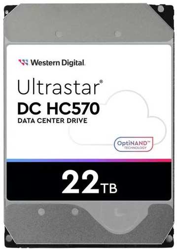 Жесткий диск WD Ultrastar DC HC550 WUH722222ALE6L4, 22ТБ, HDD, SATA III, 3.5″