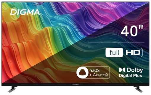 40″ Телевизор Digma DM-LED40SBB33, FULL HD, СМАРТ ТВ, YaOS