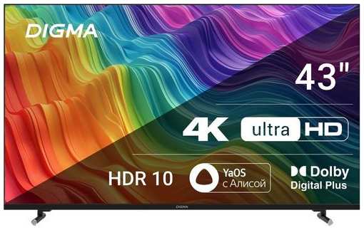 43″ Телевизор Digma DM-LED43UBB33, 4K Ultra HD, черный, СМАРТ ТВ, YaOS 9666489984