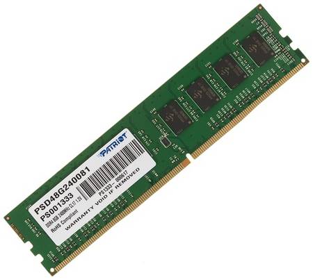 Оперативная память Patriot Signature PSD48G240081 DDR4 - 1x 8ГБ 2400МГц, DIMM, Ret 966735446