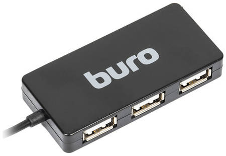 Хаб (разветвитель) Buro BU-HUB4-U2.0-Slim, черный 966735972
