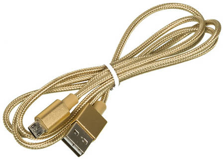 Кабель Buro Reversible Braided, micro USB (m) - USB (m), 1м, 2.4A, золотистый [bhp microusb 1m braided] 966791809