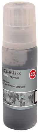 Чернила Cactus CS-GI43BK GI-43, для Canon, 60мл, черный 9668046038